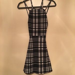 Clueless black and white plaid dress medium